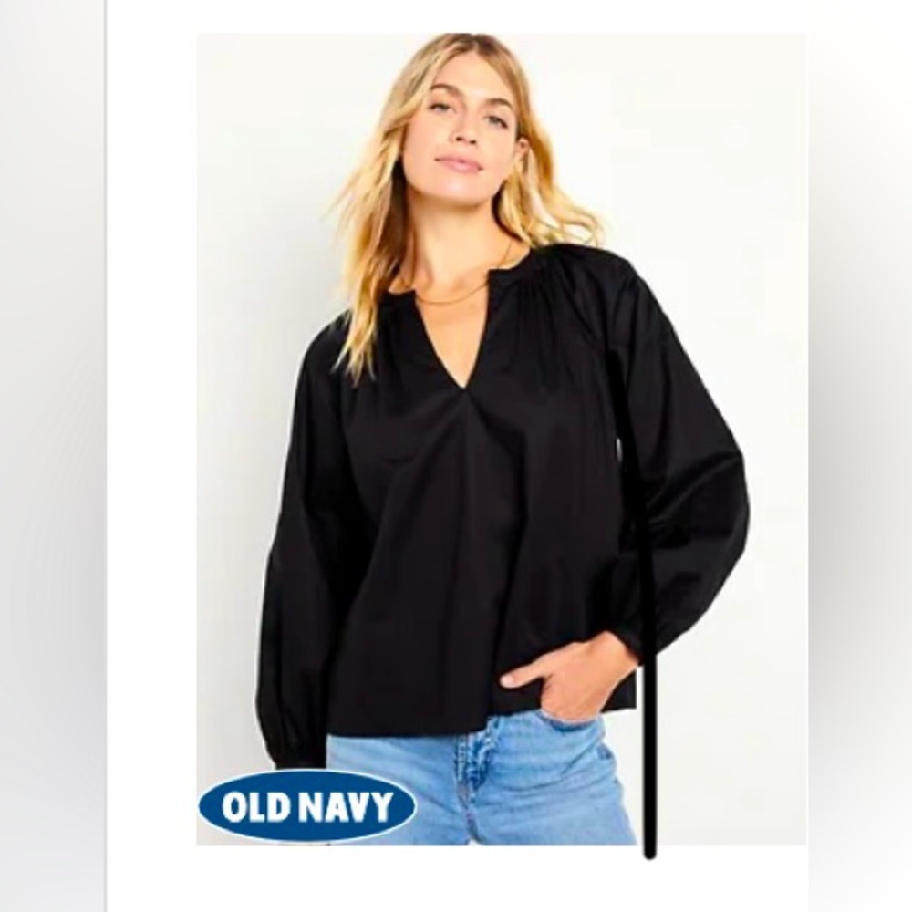 OLD NAVY SPLIT NECK TOP Black
